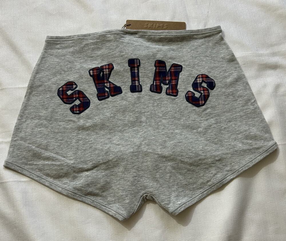 Skims NWT Cotton Jersey BoyShort with Graphics Arched Skims Plaid Size Large